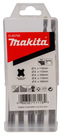 Набор буров Makita SDS-plus 5/6/8/10х110мм