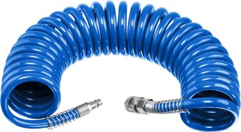 Шланг воздушный спиральный с фитингами 6х 8мм 15 бар 10м