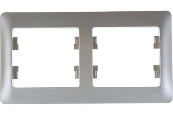 Рамка Schneider Electric Glossa 2 поста, цвет платина, арт. GSL001202