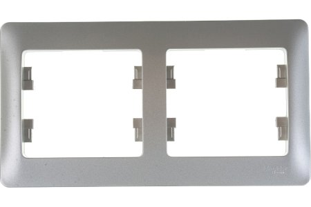 Рамка Schneider Electric Glossa 2 поста, цвет платина, арт. GSL001202