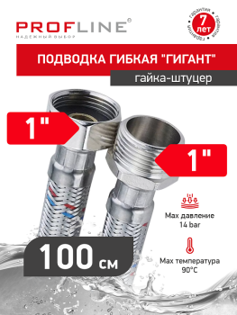 Шланг прямой Г-Б PROFLINE 1 100мм 1''