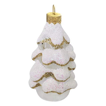 Елочное украшение Елочка 3х8см цвет белый Елочное украшение Елочка 3х8см цвет белый