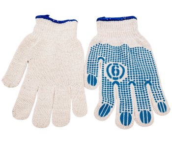 Перчатки х/б ПВХ покрытие 10 класс L белый