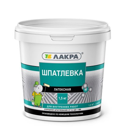 Шпатлевка Лакра латексная белая 1,5 кг