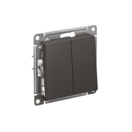 Выключатель встраиваемый Schneider Electric AtlasDesign 2 кл. базальт, без подсветки,