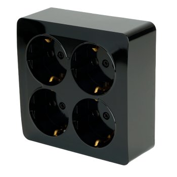 Розетка силовая накладная STEKKER София цвет черный, арт. 49322