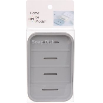 Мыльница Агата пластик цвет серый настольная