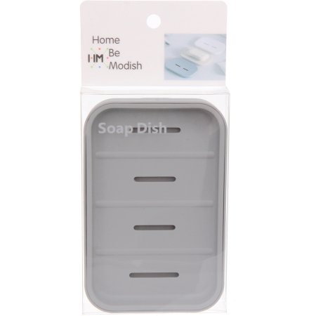 Мыльница Агата пластик цвет серый настольная