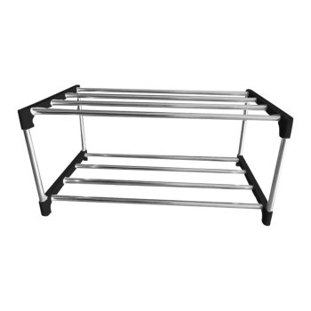 Этажерка для обуви 2-х ярусная 25х 60х 30см цвет хром