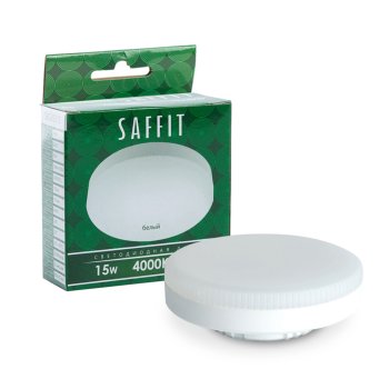 Лампа светодиодная SAFFIT GX53 15Вт 4000К нейтральный белый таблетка