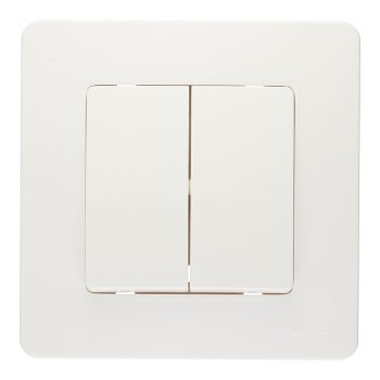 Выключатель встраиваемый Schneider Electric Blanca 2 кл. молочный, без подсветки, арт. BLNVS010502