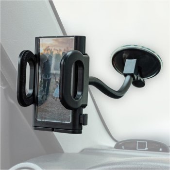 Держатель для навигатора и телефона самозажимной на присоске SKYWAY