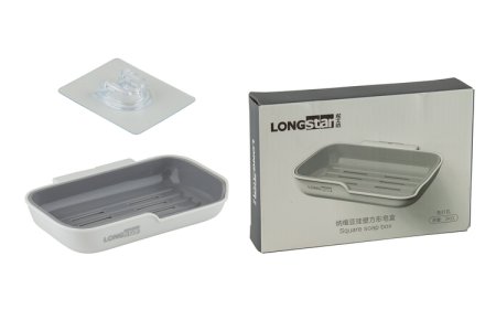 Мыльница пластик цвет серый настенная