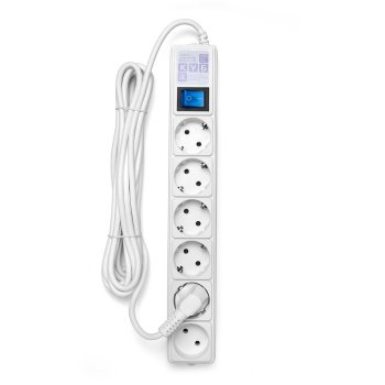Сетевой фильтр POWER CUBE 6 розеток (5 с/зем. + 1 б/зем) с выключателем 5 м белый