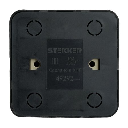 Выключатель накладной STEKKER София 1 кл. черный, арт. 49292