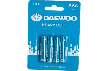 Батарейка солевая DAEWOO Heavy Duty AAA 4шт/уп.