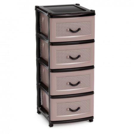 Комод пластик Альтернатива 4 секции коричневый