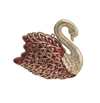 Елочное украшение  Лебедь 10см цвет золотой