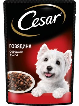 Корм консервированный для собак Cesar говядина с овощами в соусе 85г