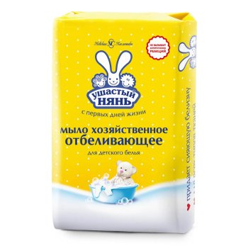 Мыло хозяйственное отбеливающее Ушастый нянь 180г цветочный детское 1шт
