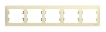 Рамка Schneider Electric Glossa 5 постов, цвет бежeвый, арт. GSL000205
