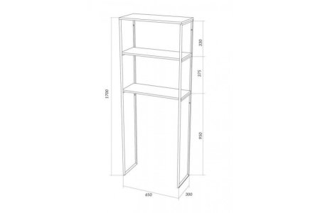 Шкаф над стиральной машинкой напольный GRUNGE LOFT 170х65х30см черный