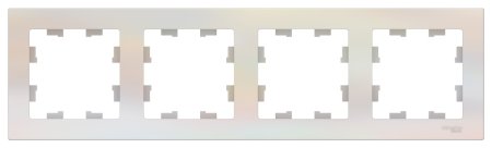 Рамка Schneider Electric AtlasDesign 4 поста, цвет жемчуг, арт. ATN000404