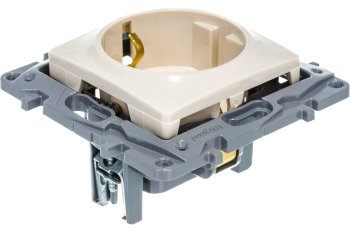 Розетка силовая одноместная встраиваемая Legrand Etika с заземлением, цвет слоновая кость, арт. 672321