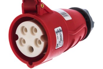 Розетка силовая переносная IEK 16А 380В 3К+З+N красная прямая IP44 Розетка силовая переносная IEK 16А 380В 3К+З+N красная прямая IP44