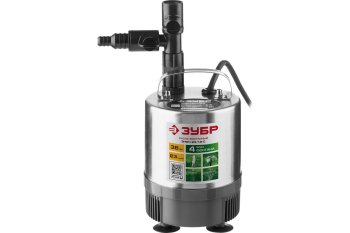 Фонтанный насос Зубр металлический 23л/мин 4 насадки
