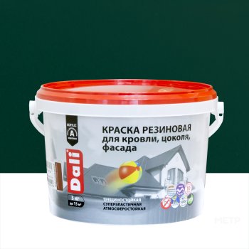 Краска водно-дисперсионная Dali резиновая фасадная зеленая 3 кг