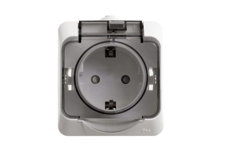 Розетка силовая одноместная накладная Schneider Electric Этюд IP44 с заземлением, цвет белый, арт. PA16-044B