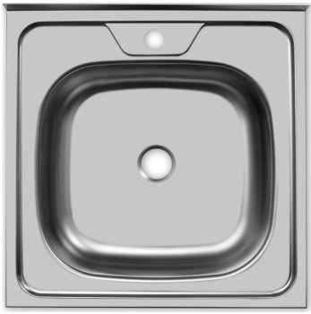 Мойка накладная ECO500.500 нержавеющая сталь 50х50х12см Серый металлик