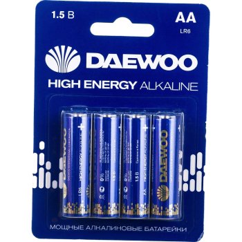 Батарейка щелочная DAEWOO HIGH ENERGY Alkaline AA 4шт/уп.