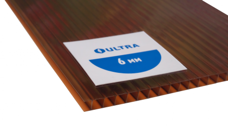 Сотовый поликарбонат Ультра терракот 6000х2100х6