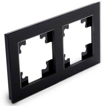 Рамка STEKKER Катрин 2 поста, цвет черный, арт. GFR00-7002-05