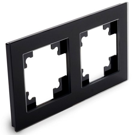 Рамка STEKKER Катрин 2 поста, цвет черный, арт. GFR00-7002-05