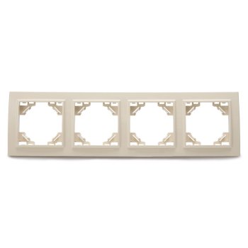 Рамка STEKKER ЭРНА 4 поста, цвет слоновая кость, арт. 39243