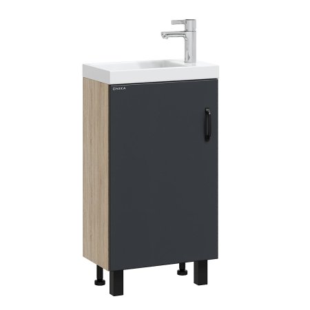 Тумба напольная Тимбер 68х45х26см цвет серый матовый