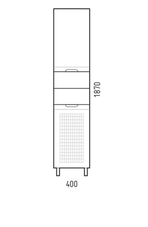 Пенал напольный Лея белый 187х40х29см Пенал напольный Лея белый 187х40х29см