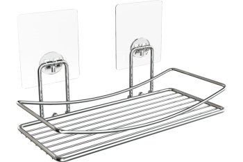 Полка для ванной 1 ярусная прямоугольная Lite цвет хром