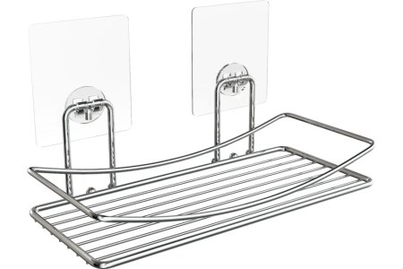 Полка для ванной 1 ярусная прямоугольная Lite цвет хром