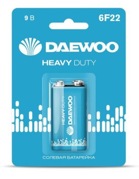 Батарейка солевая Heavy Duty 6F22 1шт/уп.