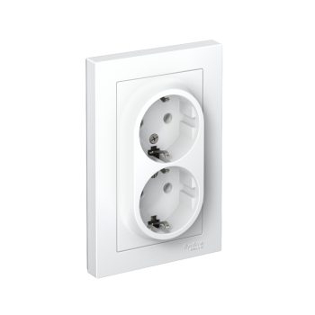 Розетка силовая двойная встраиваемая Schneider Electric AtlasDesign с заземлением, цвет лотос, арт. ATN001324