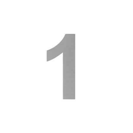 Цифра дверная №1 сатинированный хром пластик