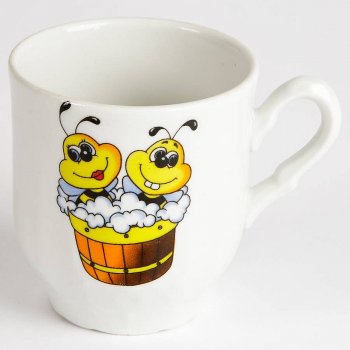 Кружка Пчелы, 220 мл, фарфор цвет белый