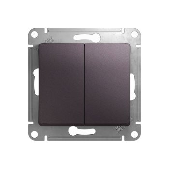 Выключатель встраиваемый Schneider Electric Glossa 2 кл. сиреневый туман, без подсветки, арт. GSL001451