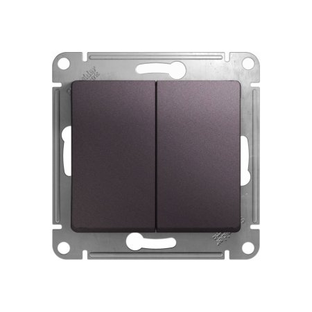 Выключатель встраиваемый Schneider Electric Glossa 2 кл. сиреневый туман, без подсветки, арт. GSL001451