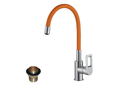 Смеситель для кухни с гибким изливом Rossinka Z35-35U-Orange оранжевый
