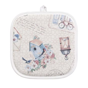 Прихватка История открыток 20х20 см 1шт бежевый